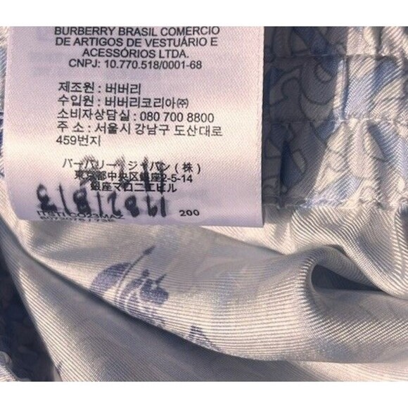 Burberry EKD TB-Monogram Silk Bermuda Shorts Navy IP Pattern Men’s Size XL Swim - Picture 11 of 11